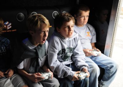 kids in video game trailer