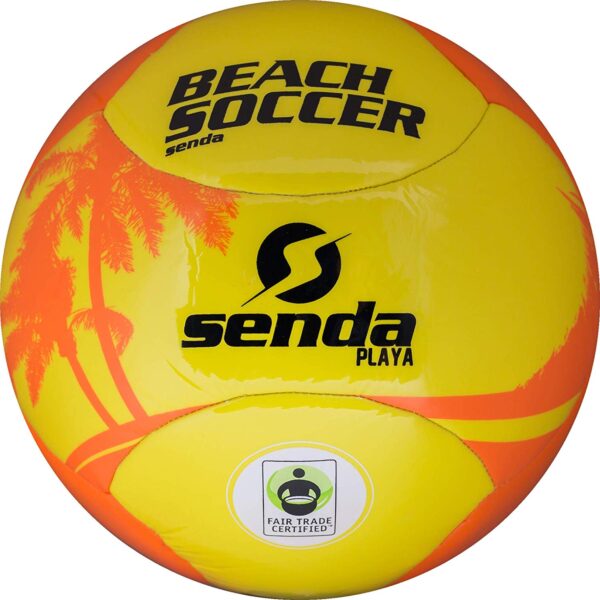 yellow orange soccer ball product shot