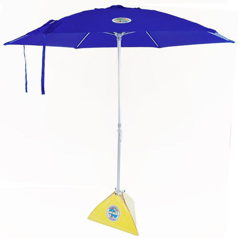 blue beach umbrella