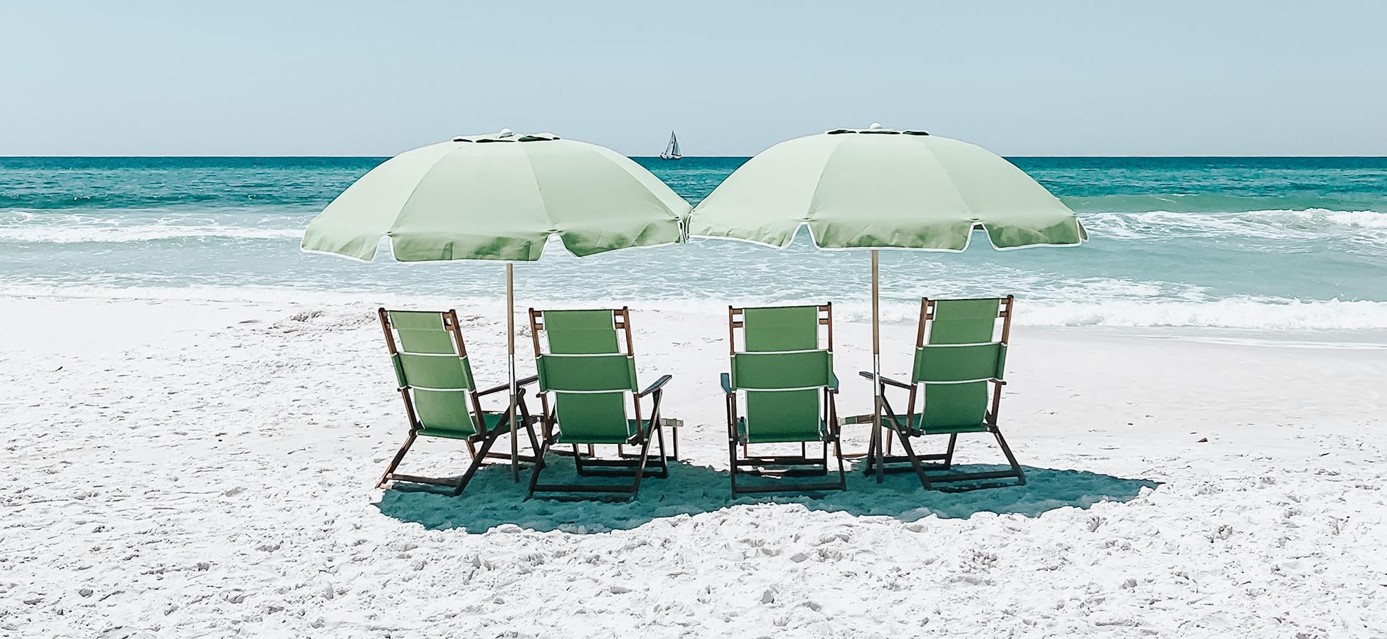 beach umbrellas and chairs at orange beach alabama